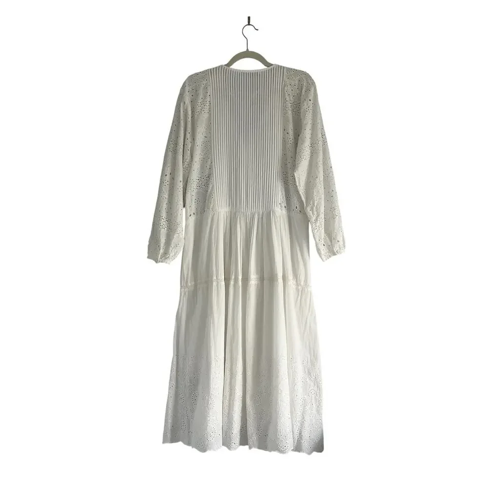 Zara White Eyelet Maxi Dress - Picture 4 of 11
